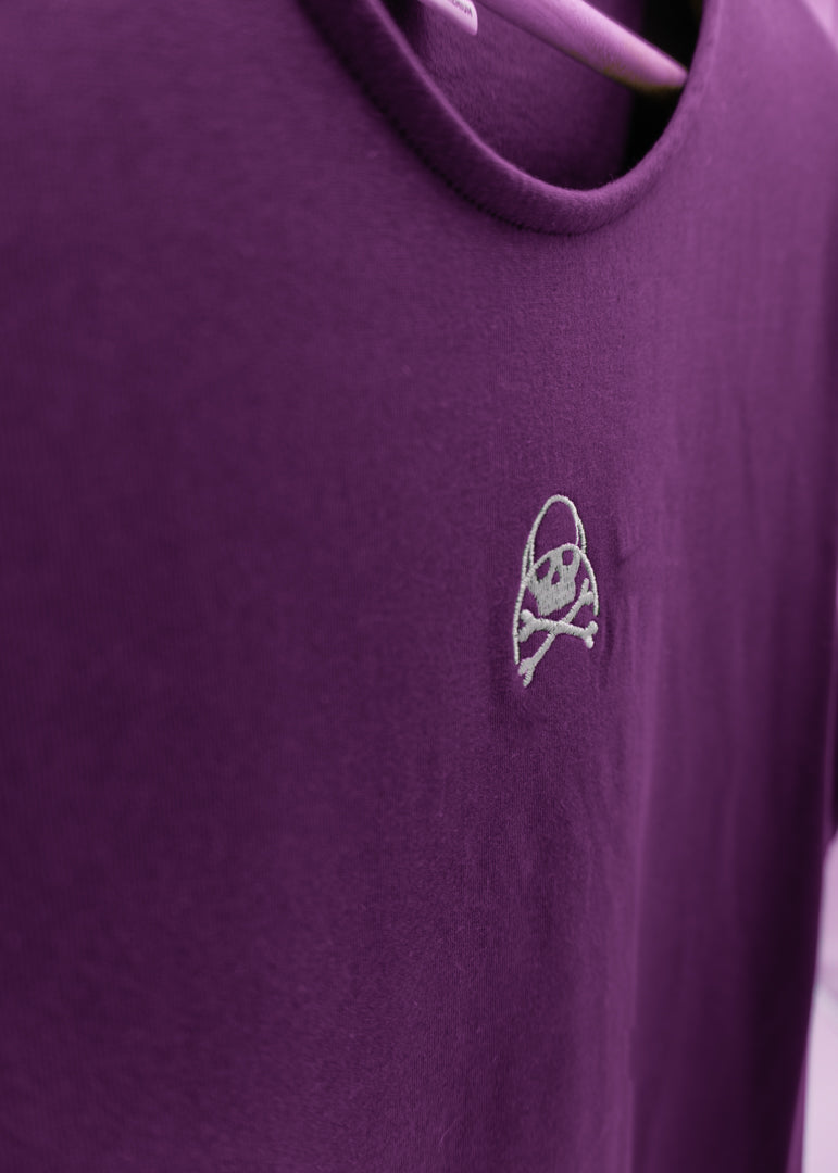 CAMISETA CUELLO BAJO PARA COSTALERO MORADA