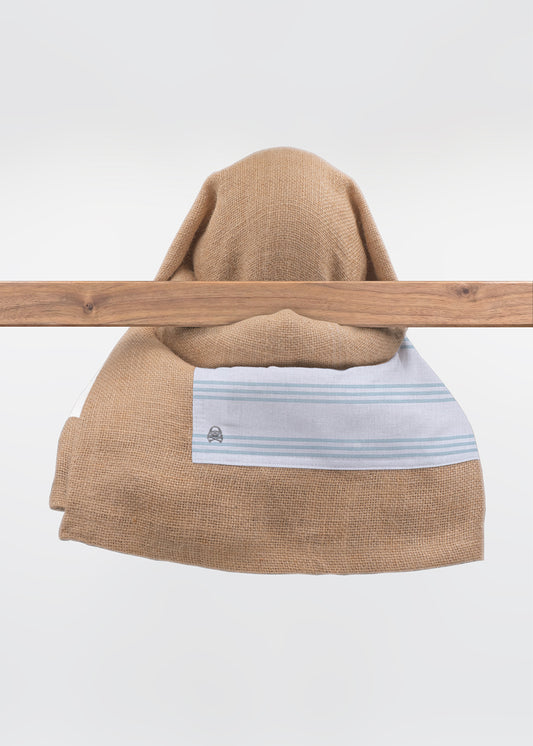 Costal algodón "L" Raya Verde y Blanca